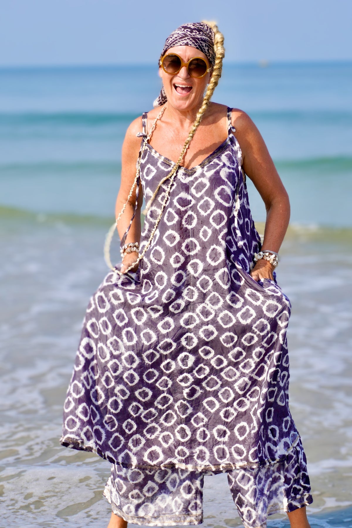 PAPI SUNNIE SILK BATIK DRESS PAPI CHARCOAL