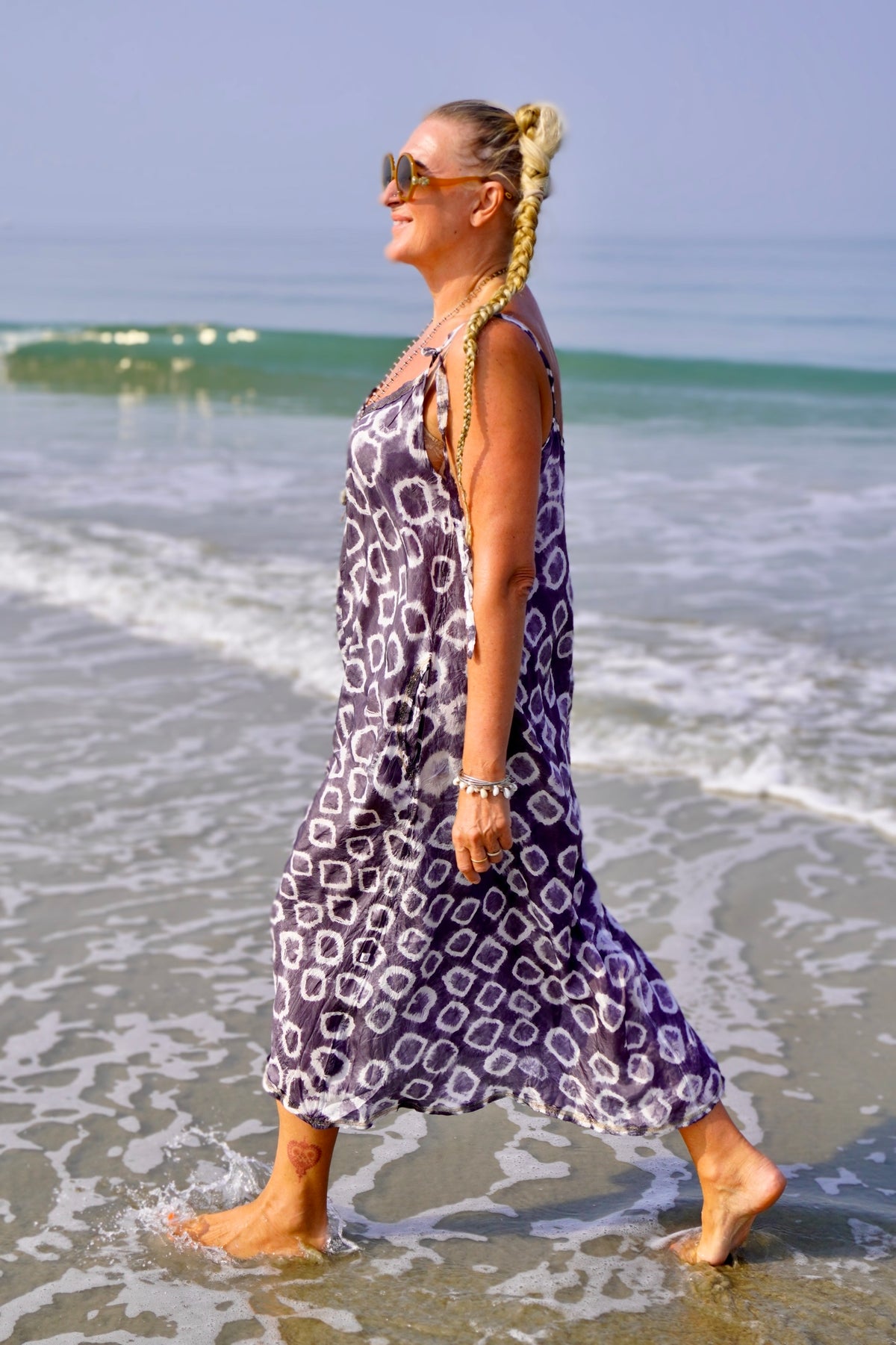 PAPI SUNNIE SILK BATIK DRESS PAPI CHARCOAL