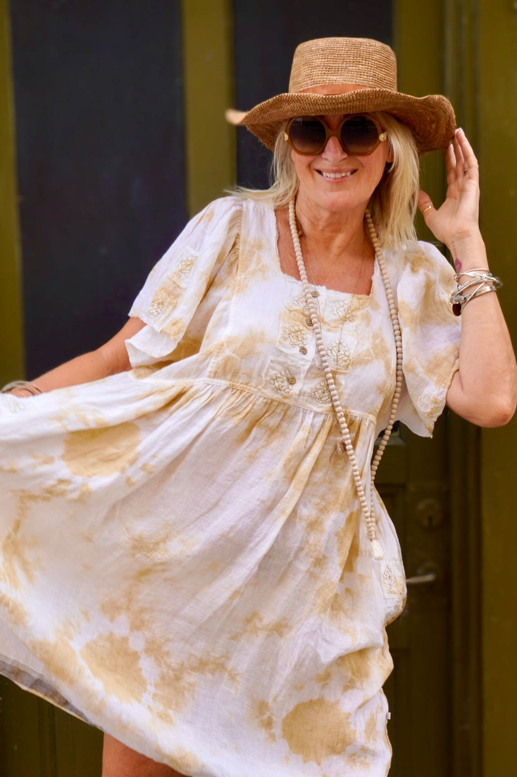 POPPY DORI LINEN DRESS POPPY CAFÉ MALIBU