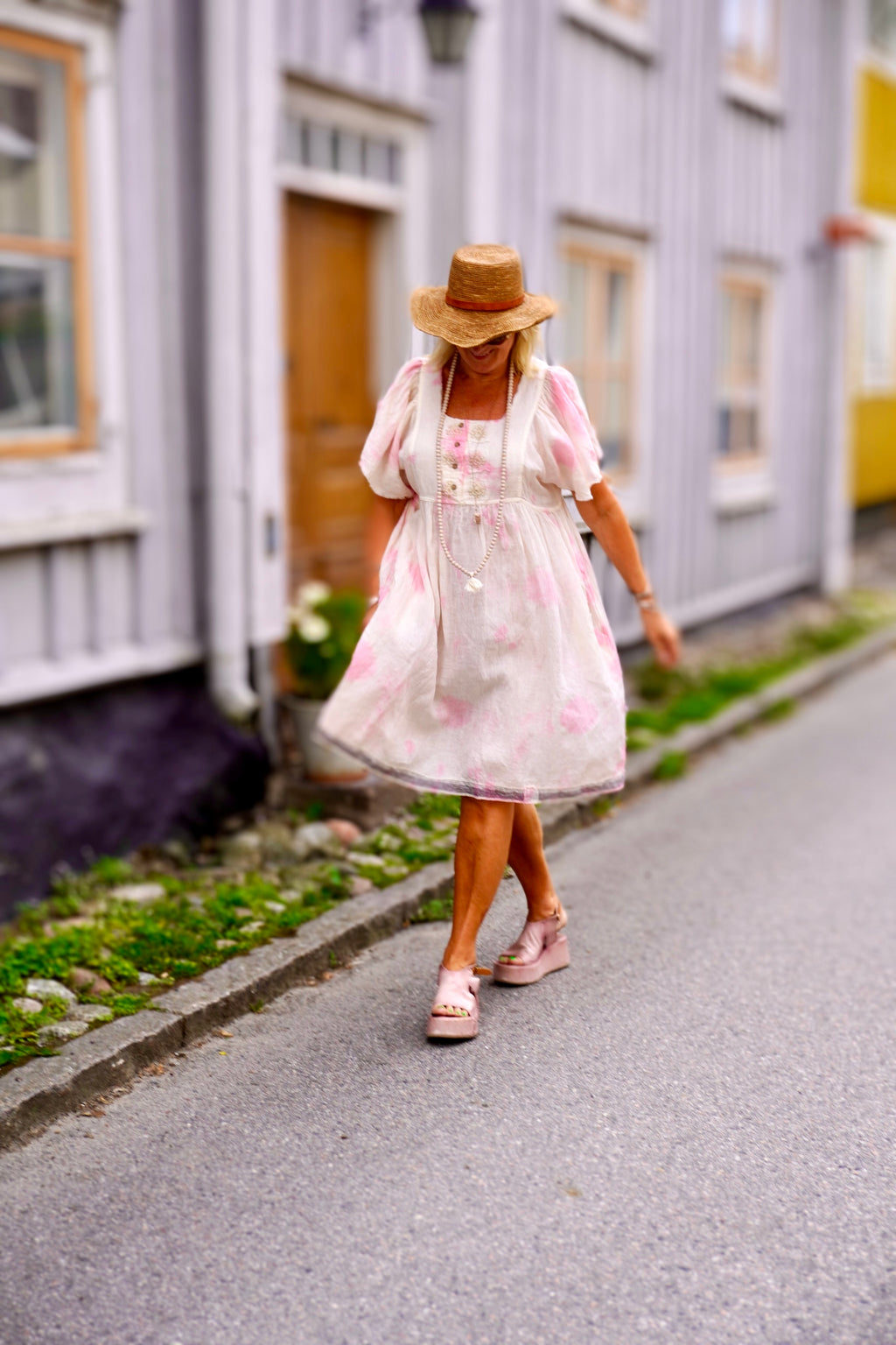 POPPY DORI LINEN DRESS POPPY PINK MALIBU