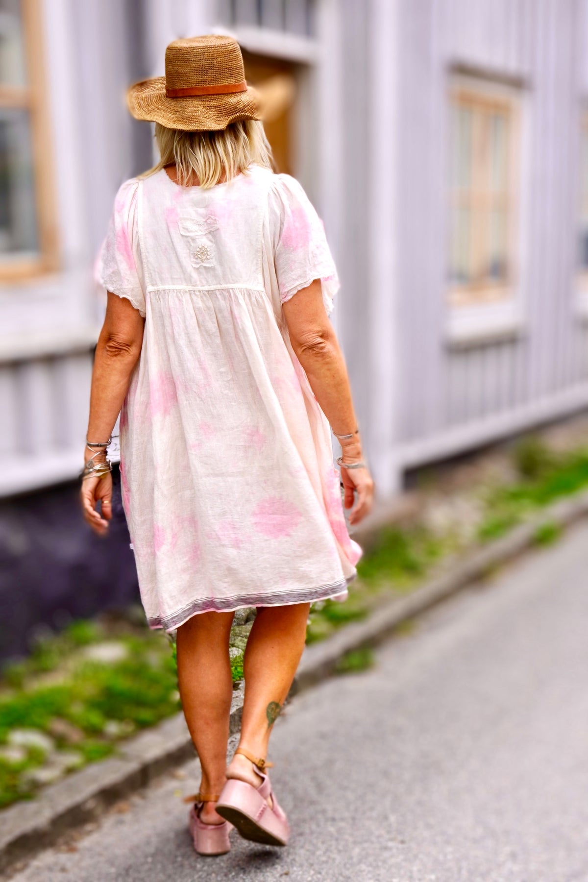 POPPY DORI LINEN DRESS POPPY PINK MALIBU