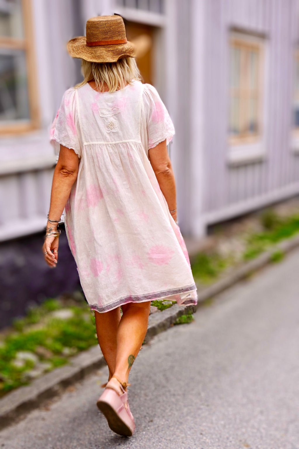 POPPY DORI LINEN DRESS POPPY PINK MALIBU
