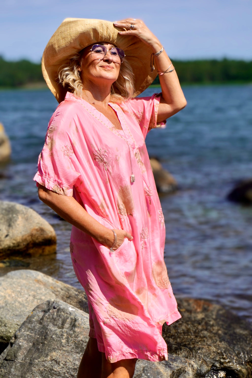 VANESSA SILK DRESS LOTUS PINK LATTE