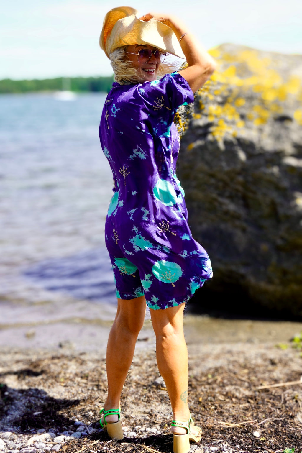 VANESSA SILK DRESS LOTUS MOROCCO MINT