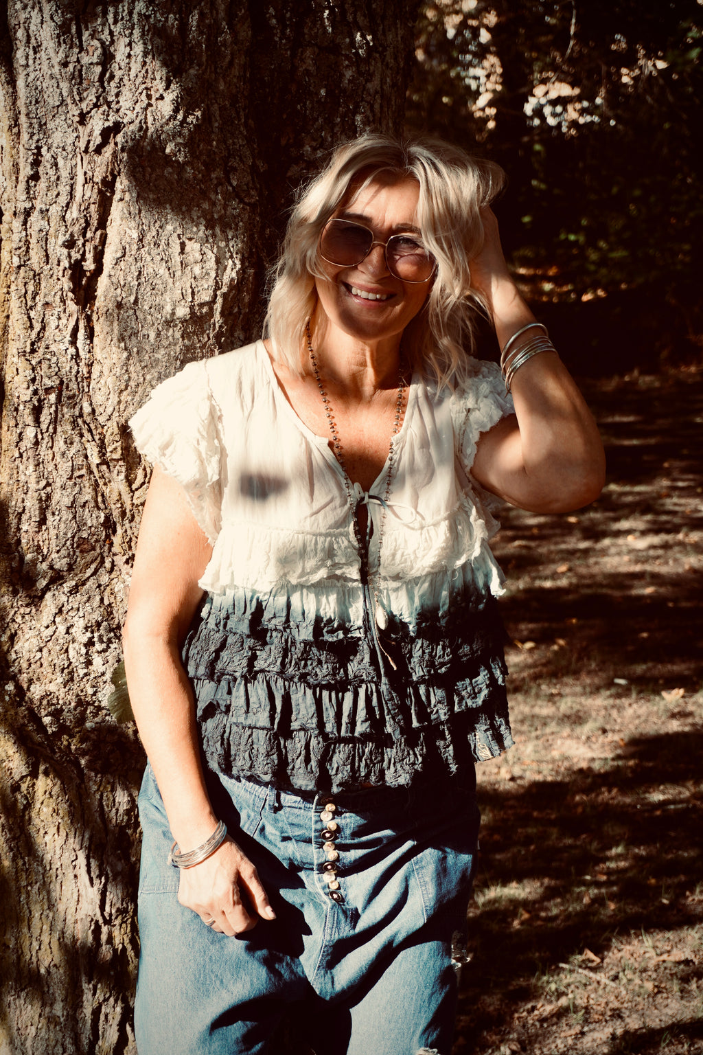 VOLA VOLARE COTTON BATIK CROP TOP CHARCOAL MALIBU