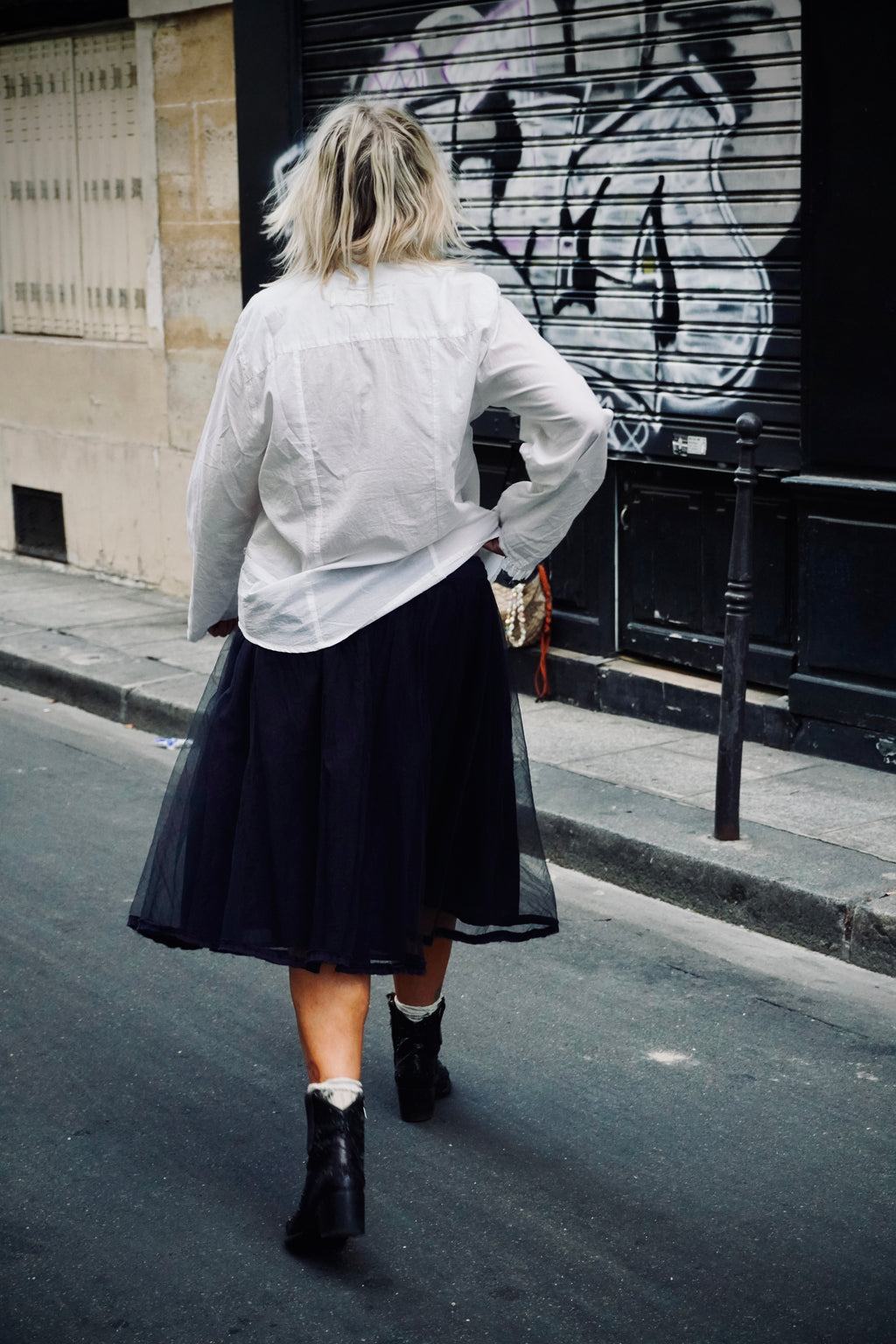 WILMA TULLE SKIRT CHARCOAL BLACK